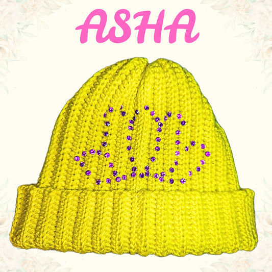 ASHA Rhinestone Crocheted Hat